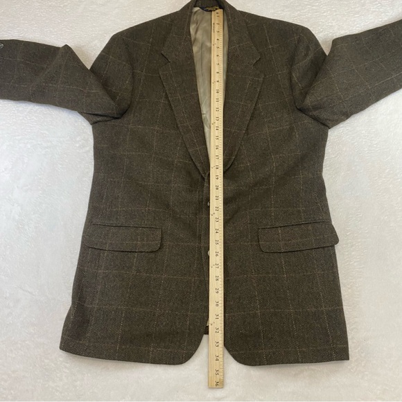 Vintage Brooks Brothers Sport Coat Blazer Jacket Mens sz 44 Camel Hair Plaid USA - Picture 15 of 16